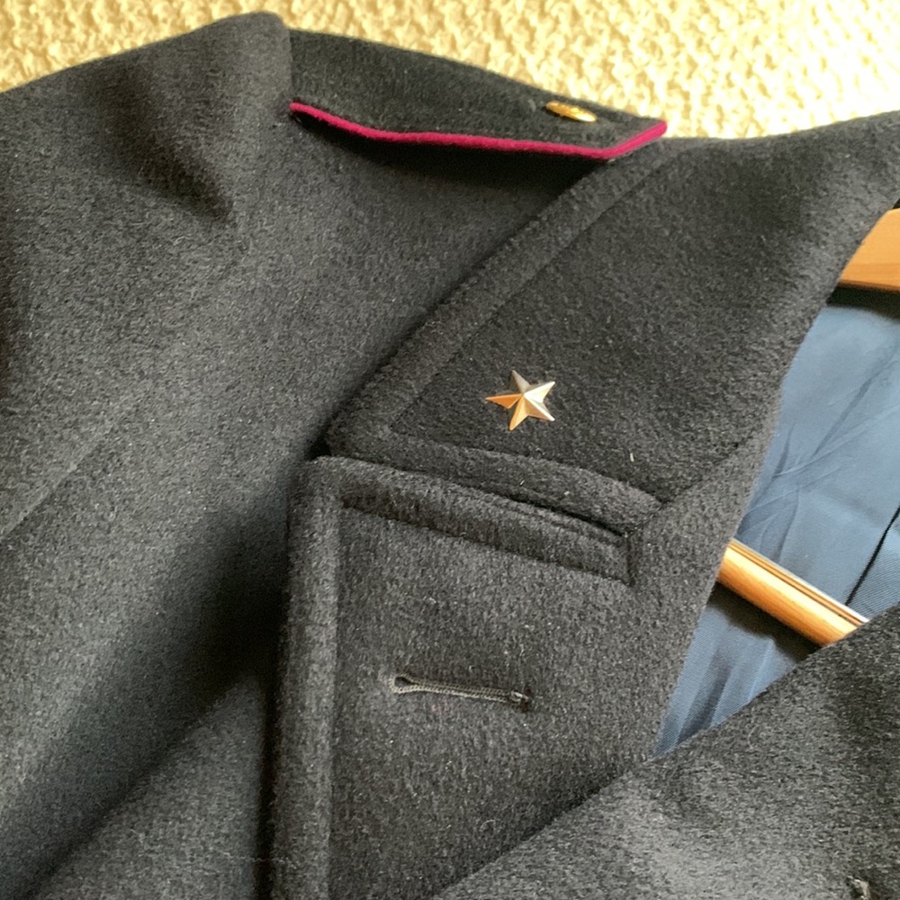 Vintage Navy Military Double Breasted Wool Coat - Picture 13 of 17